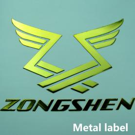 Gold metal label